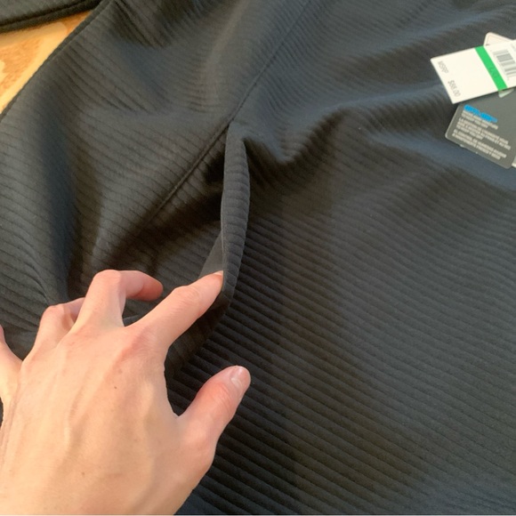 New Men’s Callaway Opti Dri Caviar Black 1/4 Zip Ribbed Mock Pullover Sz L UPF50 - Picture 8 of 10